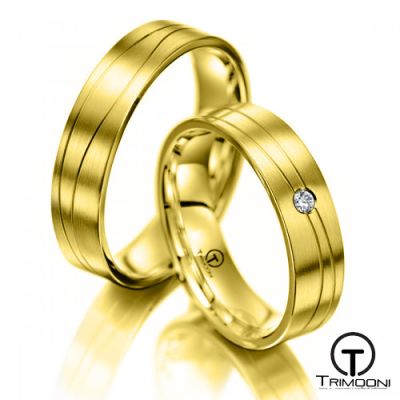 Toscana_OAS-  Set (pareja) de Argollas Matrimonio Oro Amarillo Trimooni