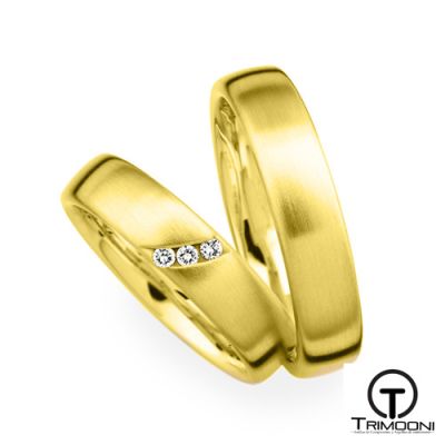 Tre_OAS-  Set (pareja) de Argollas Matrimonio Oro Amarillo Trimooni
