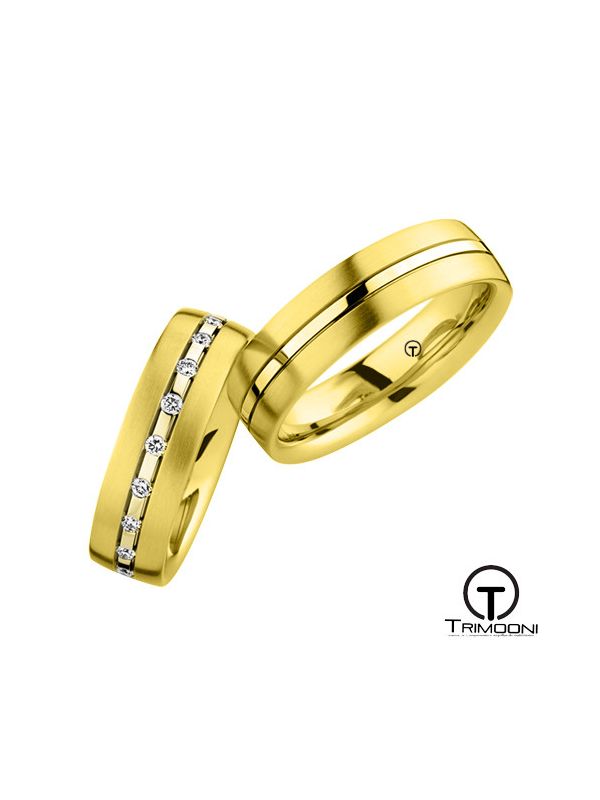 Lineare_OAS-  Set (pareja) de Argollas Matrimonio Oro Amarillo Trimooni