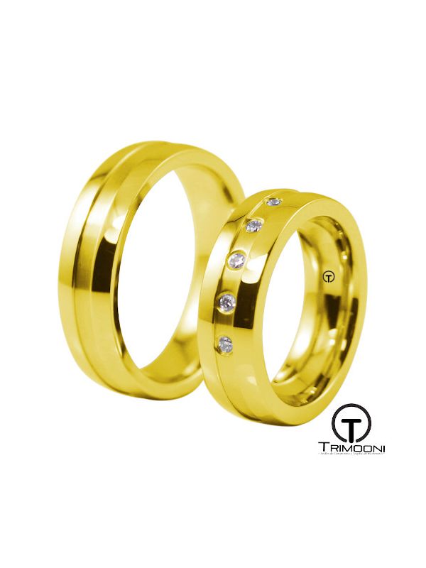 Orbit_OAS-  Set (pareja) de Argollas Matrimonio Oro Amarillo Trimooni