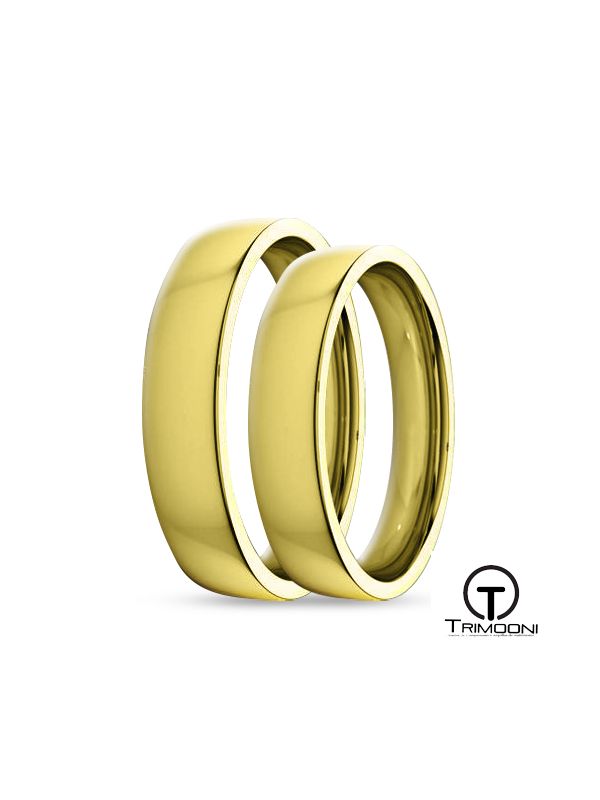 SAMOA010-  Set (pareja) de Argollas Matrimonio Oro Amarillo Trimooni 4mm +Info...