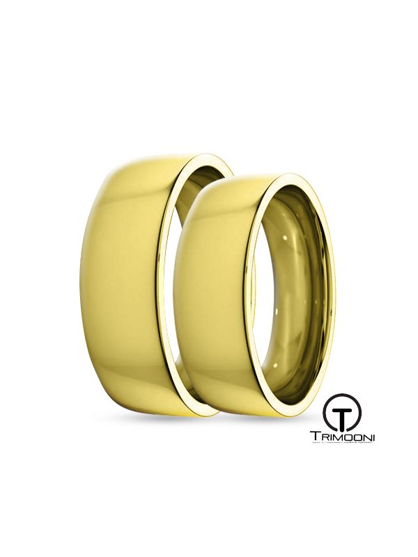 SAMOA012-  Set (pareja) de Argollas Matrimonio Oro Amarillo Trimooni 6mm +Info...